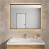DEGHI Specchio da bagno 3 led 100x80 cm con antiappannate e retroilluminato oro spazzolato - Seraph