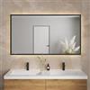 DEGHI Specchio da bagno 3 led 140x80 cm con antiappannate e retroilluminato nero opaco - Seraph