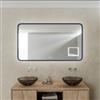 DEGHI Specchio da bagno 3 led 140x80 cm con luce perimetrale retroilluminato e antiappannante blu oceano - Elevia
