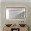 DEGHI Specchio da bagno 3 led 140x80 cm con luce perimetrale retroilluminato e antiappannante rosa corallo - Elevia
