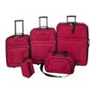 vidaXL Set da Viaggio 5 pz Borsa a Mano 3 Trolley Borsetta Toelette Rosso