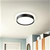 Plafoniera LED Rotonda 18W Ø350mm CCT Bianco Variabile IP20 - Nera