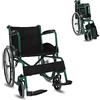 Mobiclinic®, Sedia a rotelle, Auto-propulsa, Carrozzina pieghevole, Alcazaba, Seduta 46 cm, Sistema per superare i cordoli, Braccioli imbottiti, Poggiapiedi ribaltabili, Leggera, Freno sulle ruote