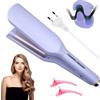 KQWVZ Ferro Arricciacapelli 32 mm, Piastra A Onde Per Capelli con 5 Temperature Regolabili, Piastra Capelli Onde Larghe, Riscaldamento Rapido Ferro Onde Capelli, Piastra Beach Waves (Viola)