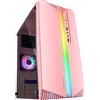 Mars Gaming MC-S1 Rosa, Case PC Gaming Compatto Micro-ATX, Illuminazione ARGB 12 Modalità, Ventola FRGB, Finestra Laterale Completa