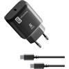 Cellularline - Super Fast Charger Kit 25W - Caricabatterie da Rete per Dispositivi Samsung Compatibili con Carica Super Fast Charge Power Delivery 25W - Cavo USB-C to USB-C da 100cm incluso - Nero