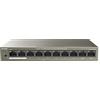 Tenda PoE Switch Ethernet 10 Porte 10/100 Mbps, QoS, One-key VLAN, 8 Porte PoE, 2 Porte (Uplink&NVR), IEEE 802.3af/at ,63W, Nessuna Configurazione Richiesta, Cassa in Metallo TEF1110P-8-63W
