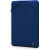 HP Custodia Protettiva Reversibile per Laptop Portatili fino a 14 Pollici, Profilo Sottile e Senza Cerniera, Tessuto in Neoprene Disinfettabile e Lavabile in Lavatrice, Colore Nero/Blu