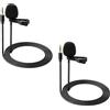 NEEWER Confezione da 2 microfoni Lavalier da bavero Compatibile con DJI Rode Wireless GO II Wireless Pro microfono wireless, 3,5 mm TRS omnidirezionale a condensatore cablato con clip per YouTube Live