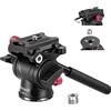 NEEWER Testa per treppiede fluido con manico e sgancio rapido tipo Arca, testa panoramica in lega di alluminio con base scalata ø43 mm per fotocamera DSLR compatta videocamera