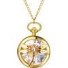 OIDEA Orologi Tasca Analogico Unisex: Orologio da Tasca al Quarzo per Uomo e Donna Decorazione Libellula Numeri Romani di Scala Catena in Vita - Per Uso Quotidiano Collezioni Regalo, oro