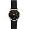 Skagen Orologio Kuppel per donna, movimento al quarzo a tre lancette con cinturino in acciaio inossidabile, tessuto o pelle, 32 mm, Nero e oro