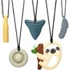 CLDY 5 collane sensoriali da masticare, giocattoli da masticare per autistici, ADHD, bisogni morsi bambini, collana in silicone per uso alimentare, massaggiagengive masticabile a motore orale, per