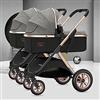 MEHWSUR Passeggino doppio con ombrello tandem,Passeggino gemellare for carrozzina for bambini,Passeggino doppio for neonati affiancato,Passeggino for bambini gemelli, Passeggino pieghevole a doppio sedile (C