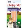 INABA Filetti di Pollo Grigliato per Gatti, in Brodo al Gusto di Gamberetti - Snack Gatto Ricco di Antiossidanti Senza Conservanti o Coloranti Artificiali, Grain-Free - Cibo per Gatti, 1 Filetto x 25g