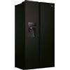 Haier HSR3918FIPB - Frigorifero Side-by-Side, modello / colore: nero, vano frigorifero da 337 litri, congelatore da 178 litri, dispenser per acqua e cubetti di ghiaccio / connettore per approvvigionamento d'acqua, tecnologia Multi Airflow e Total No Frost