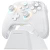 Machenike G3V2PE Controller Bluetooth per PC/Switch/iOS/Android - Joystick e Grilletti a Effetto Hall, RGB, Pulsanti Rimappabili, Batteria da 1000mAh con Dock di Ricarica 1000Hz Respuesta, Bianco