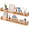 OAKERLAND 80cm Mensola da Muro in Legno Set di 2, Bambini Mensole in Legno per Decorazione Camera Libri di Fiabe Foto, Mensole Parete Sospesa in Pino per Asilo Nido, Casa, Ufficio