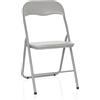 HJH Office sedia imbottita pieghevole TUDELA BASIC sedia visitatore pieghevole, portata massima 120kg, grigio