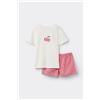 Tezenis Pigiama Corto Cotone Vichy Ciliegia Bimba Bambina Verde