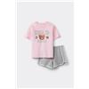Tezenis Pigiama Corto Cotone Stampa Gelati Bimba Bambina Marrone