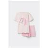 Tezenis Pigiama Corto Cotone Stampa Unicorno Bimba Bambina Nero