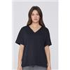 Tezenis T-shirt Scollo A V In 100% Cotone Donna Nero