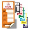 Mr Pubblicità - 105 Etichette Adesive per Tagliando Auto - 5x10 cm - PERSONALIZZATE con Logo e/o Testo - Multicolore - Ideali per Cambio Olio, Manutenzione e Officine - Adesione Forte (Arancio)
