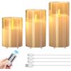 EXTSUD 3 candele a LED con timer, ricaricabili a LED, con telecomando, senza fiamma, per casa, Natale, compleanno