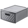Rotho Country Cassettiera con 1 Cassetto in Rattan, Plastica (PP) senza BPA, Grigio (Antracite), Piccolo/8.3 L, 35.0 x 26.0 x 14.5 cm