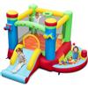 RELAX4LIFE Castello Gonfiabile 5 in 1 a Tema Sportivo 294x290x190CM, Casa da Gioco con Scivolo, Trampolino, Piscina di Palline e Canestro, per Interno/Esterno, Bambini 3-12 Anni (Senza Soffiatore)