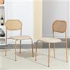 FOERPL Sedia in rattan, sala da pranzo, set di 2, sedie da pranzo con schienale sedia da cucina, sedia da pranzo, sedia da pranzo, sedia da pranzo con gambe (colore legno A, 2 pezzi)