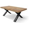 KONTE.DESIGN Tavolo allungabile AMALFI in legno effetto rovere rustico e gambe a X antracite, allungabile 180x90 cm - 260x90 cm