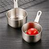 CARMOTTER Mini casseruola in acciaio, piccola pentola per latte, salsa in metallo, per casa, cucina, ristorante, 100 ml (argento (60 ml)
