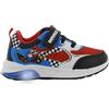 Leomil Scarpe Super Mario per ragazzi (2-8 anni), sneaker con motivo Mario, chiusura, luci a LED ad ogni passo, ideali per la scuola e il tempo libero, nero/rosso, 31 EU