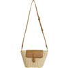 HuiYStar Borsa a Tracolla in Paglia Elegante da Donna con Patta in Pelle PU, Tracolla Regolabile, Borsa a Tracolla Intrecciata per Spiaggia, Viaggi e Uso Quotidiano