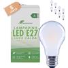 greenandco 8x Lampadine LED E27 luce calda, smerigliate, 7.2W 1521lm, A60 | Lampadine E27 sostituiscono 100W, 3000K, 320°, 230V, senza sfarfallio, classe energetica A, non dimmerabili