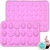 AEYAKA Stampo per Cioccolato di Pasqua, Stampo in Silicone per Cioccolato, Set di 2 Stampi per Cioccolato, Stampo per Uova di Pasqua con Coniglio per Cioccolato, Caramelle, Gelatina, Ghiaccio