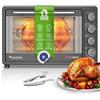 TurboTronic By Z-LINE TurboTronic Forno Elettrico Compatto 45L - 2000W, Ventilazione e Spiedo, Doppio Vetro, Temperatura Regolabile, Incluso 2 Teglie e Griglia, Ideale per Pizza, Camping e Piccoli Spazi