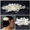 Miya Fermaglio Glamour Fatto a Mano, con pettinino, Tulle Avorio, Fiori Bianchi, Perle e Cristallo, per Sposa