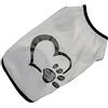 COSMEVIVI Abbigliamento Per Cani Gilet Pet Con Design Cuore e Impronte Comodo e Facile Da Indossare Bianco Taglia s Per Feste e Attività Outdoor
