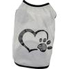 COSMEVIVI Gilet Per Animali Domestici Motivo Cuore e Impronta Vestiti Per Cani Per Stagione Calda Comodo e Durevole Bianco
