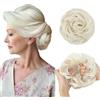 SARLA Chignon disordinato per donne e ragazze, sintetici, extension per chignon, coda di cavallo biondo platino