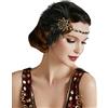 BABEYOND 1920s Fascia per capelli da donna, stile anni '20, con piume Taglia unica (Oro nero)