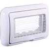 ZOREI Placca con Coperchio, Supporto Stango Idrobox IP55, Compatibile con Bticino Living Light, Coperchio Modulo Cassetta (4 Posti/Moduli,Bianco)