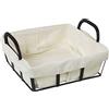 DRW Cestino di Pane in Metallo e Tessuto in Bianco e Nero 22x20x11cm