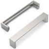FURNIWARE 10 maniglie per mobili, in nichel satinato spazzolato, 128 mm, distanza tra i fori per armadi, cucina, cassetti, maniglie per mobili da cucina, armadi, cassetti