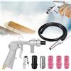 Ysislybin Pistola Sabbiatrice per Compressore, Sabbiatrice,Pistola Sabbiatrice Pneumatica con Ugelli di Diverso Calibro e 1M Tubo in Gomma,Unità di Sabbiatura,Sabbiatura Strumento Kit,Accessorio per Sabbiatrice