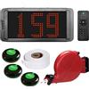 CYSSJF Kit Eliminacode Digitale Completo (000-999) | Chiamta Numeri Fila 3 Cifre per Coda | Display +Telecomando +Chiocciola +1 Rotolo +3 Pulsanti | Per Negozio,Supermercato,Banco,Gastronomie,Ambulatoro
