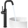 LIWEIKE Rubinetto bagno lavabo nero, girevole a 360 miscelatore lavabo bagno con 2 modalità di spruzzo maniglia singola rubinetto lavandino acciaio inox